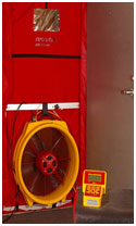 Blower door used in energy audits and air leakage inspections